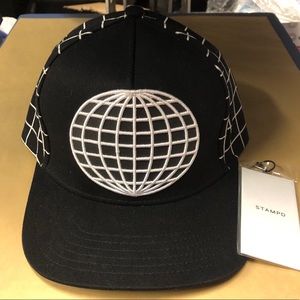 Black Gridded Snapback Cap by STAMPD